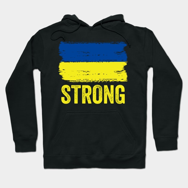 Strong Ukraine, Ukraine Russian War Hoodie by UniqueBoutiqueTheArt